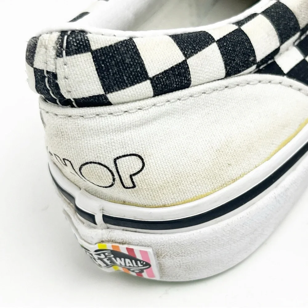 VANS x FLOUR SHOP Classic Slip On Graphic Top Checkered Heel Shoes, Size 3